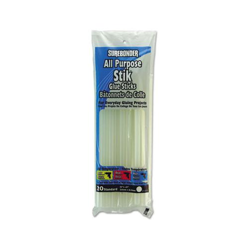 Hot Melt Glue Sticks, 0.43" X 10", Dries Clear, 20-pack