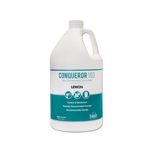 Conqueror 103 Odor Counteractant Concentrate, Lemon, 1 Gal Bottle, 4-carton