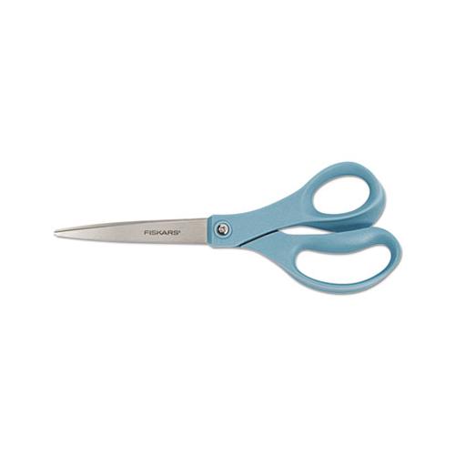 Contoured Performance Scissors, 8" Long, 3.5" Cut Length, Blue Straight Handle