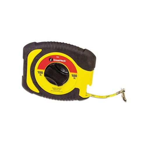 English Rule Measuring Tape, 3-8" X 100ft, Steel, Yellow