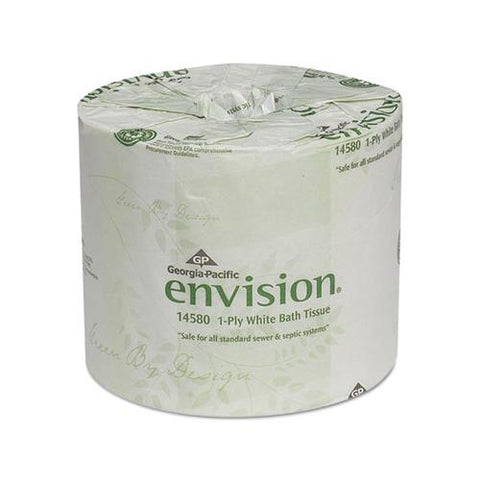 One-ply Bathroom Tissue, Septic Safe, 1-ply, White, 1210 Sheets-roll, 80 Rolls-carton