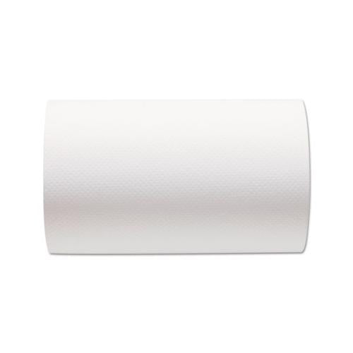 Hardwound Paper Towel Roll, Nonperforated, 9 X 400ft, White, 6 Rolls-carton