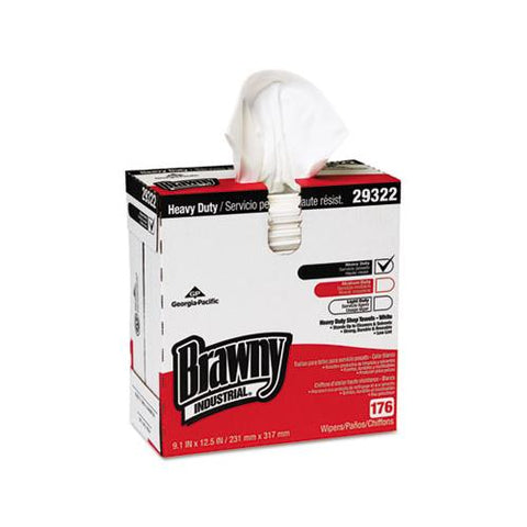 Heavyweight Hef Disposable Shop Towels, 9x12.5, White, 176-box, 10 Box-crtn