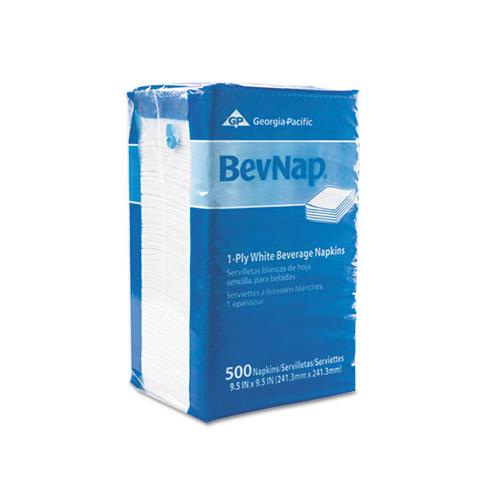 Beverage Napkins, Single-ply, 9 1-2 X 9 1-2, White, 4000-carton