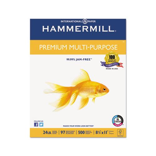 Premium Multipurpose Print Paper, 97 Bright, 24lb, 8.5 X 11, White, 500 Sheets-ream, 5 Reams-carton