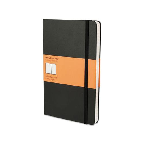 Hard Cover Notebook, Narrow Rule, Black Cover, 8.25 X 5, 192 Sheets