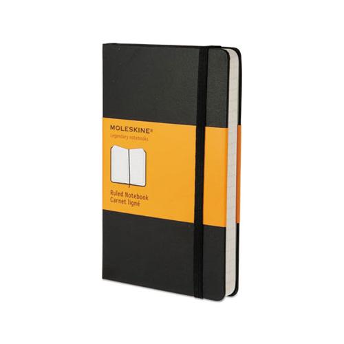 Hard Cover Notebook, Narrow Rule, Black Cover, 5.5 X 3.5, 192 Sheets