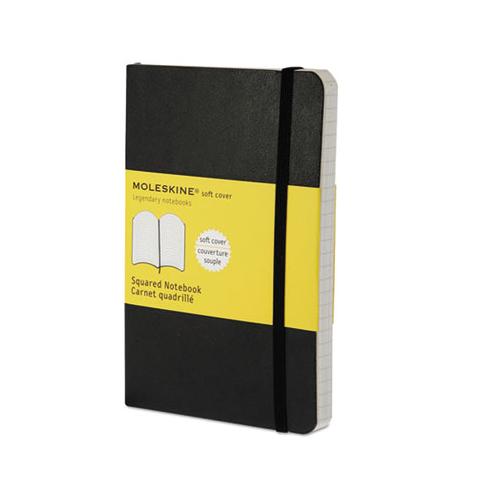 Classic Softcover Notebook, 4 Sq-in Quadrille Rule, Black Cover, 5.5 X 3.5, 192 Sheets