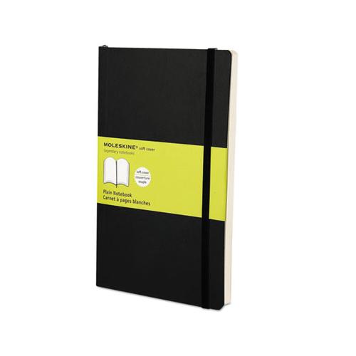 Classic Softcover Notebook, 1 Subject, Unruled, Black Cover, 8.25 X 5, 192 Sheets