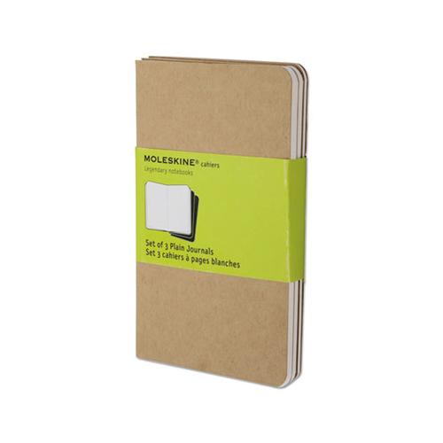 Cahier Journal, Unruled, Kraft Brown Cover, 5.5 X 3.5, 64 Sheets, 3-pack