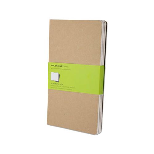 Cahier Journal, Unruled, Kraft Brown Cover, 8.25 X 5, 80 Sheets, 3-pack
