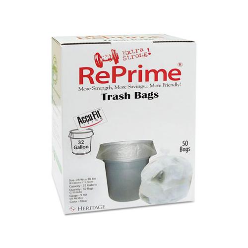 Linear Low Density Can Liners With Accufit Sizing, 32 Gal, 0.9 Mil, 33" X 44", Clear, 300-carton