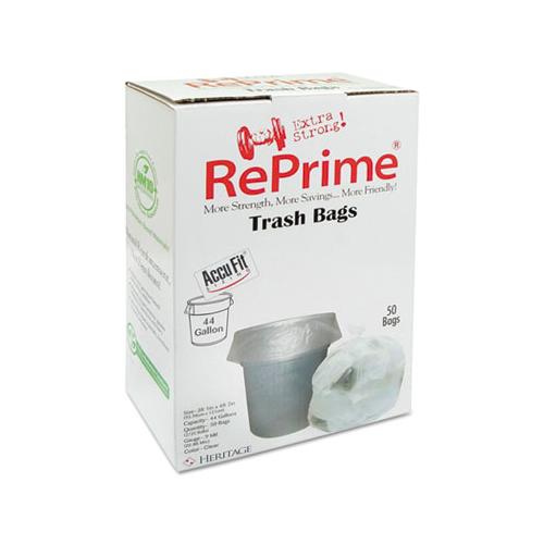 Linear Low Density Can Liners With Accufit Sizing, 44 Gal, 0.9 Mil, 37" X 50", Clear, 200-carton