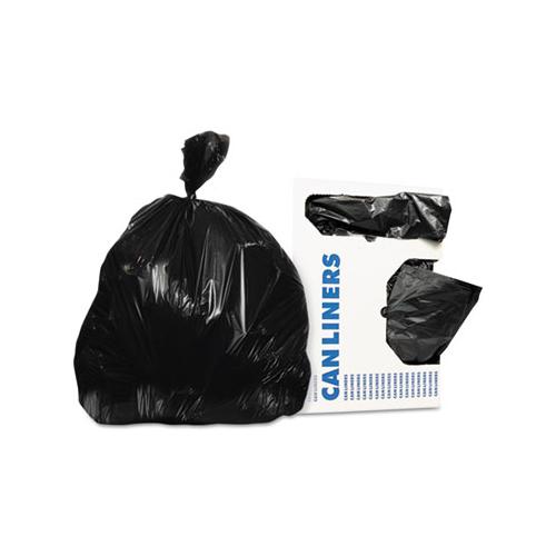 Linear Low-density Can Liners, 56 Gal, 0.9 Mil, 43" X 47", Black, 100-carton