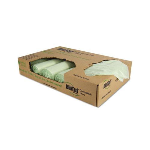 Biotuf Compostable Can Liners, 48 Gal, 1 Mil, 42" X 48", Green, 100-carton