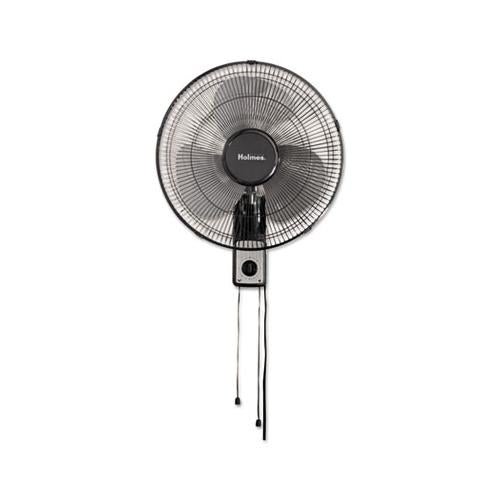 16" Wall Mount Fan, 3-speed, Metal, Black