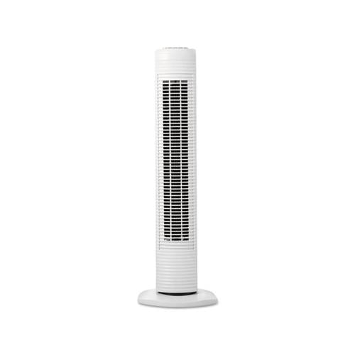 Oscillating Tower Fan, Three-speed, White, 5 9-10"w X 31"h