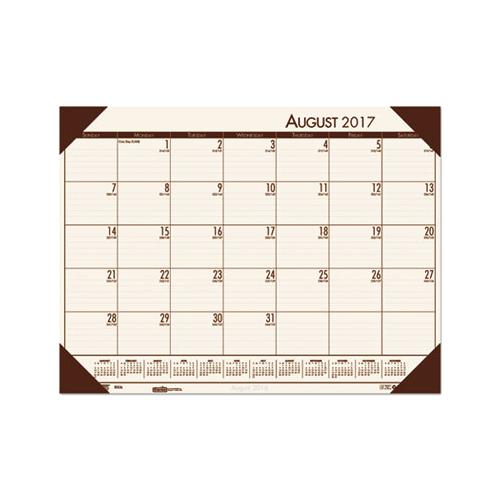 Recycled Ecotones Academic Desk Pad Calendar, 18.5 X 13, Brown Corners, 2020-2021