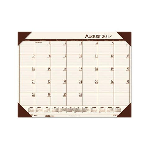 Recycled Ecotones Academic Desk Pad Calendar, 18.5 X 13, Brown Corners, 2020-2021