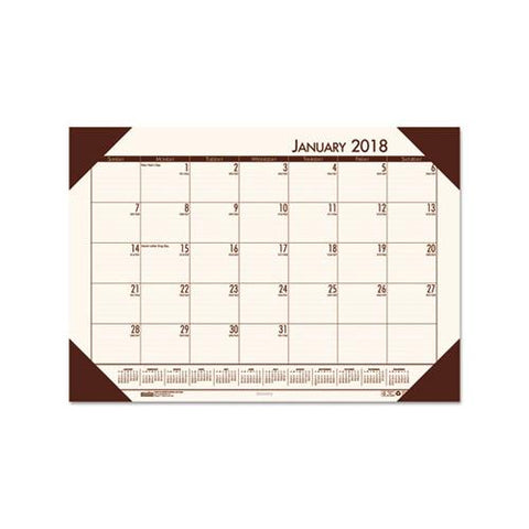 Recycled Ecotones Moonlight Cream Monthly Desk Pad Calendar, 22 X 17, 2021