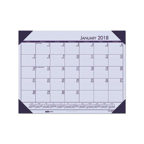 Recycled Ecotones Sunset Orchid Monthly Desk Pad Calendar, 22 X 17, 2021