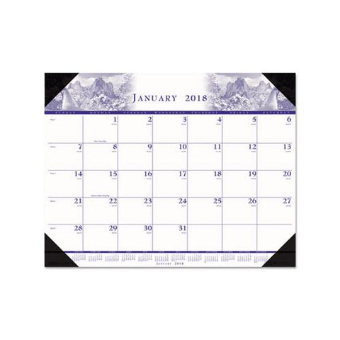 Recycled Full-color Photo Monthly Desk Pad Calendar, 22 X 17, 2021