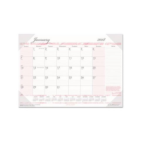 Recycled Breast Cancer Awareness Monthly Desk Pad Calendar, 18.5 X 13, 2021