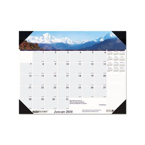 Recycled Mountains Of The World Photo Monthly Desk Pad Calendar, 22 X 17, 2021