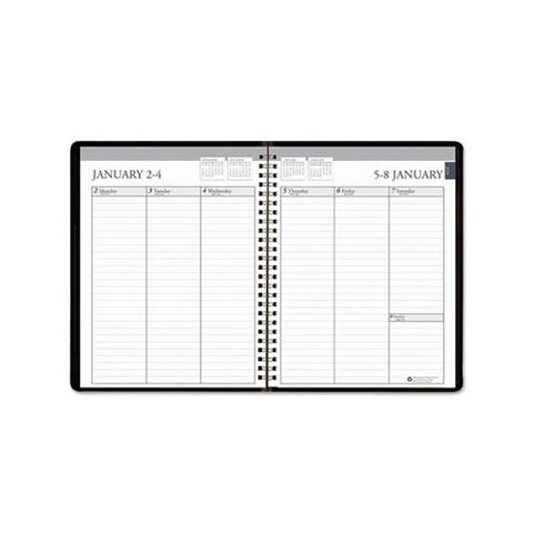 Recycled Weekly Appointment Book, Ruled Without Times, 8.75 X 6.88, Black, 2021