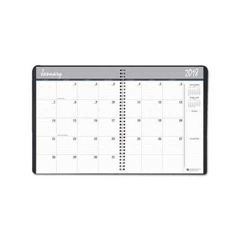 Recycled 24-month Ruled Monthly Planner, 11 X 8.5, Black, 2021-2022