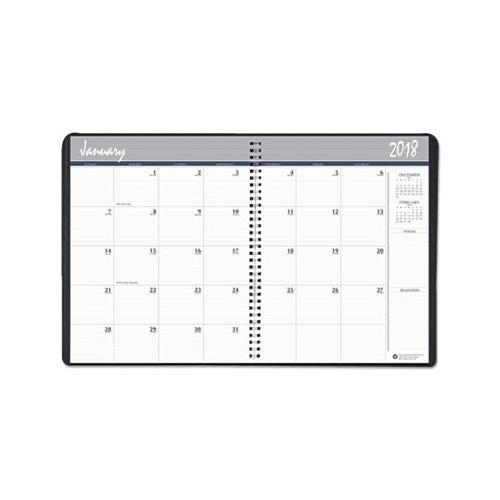 Recycled Ruled Monthly Planner With Expense Log, 8.75 X 6.88, Black, 2020-2022