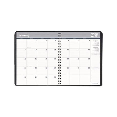 Recycled Ruled Monthly Planner With Expense Log, 8.75 X 6.88, Black, 2020-2022