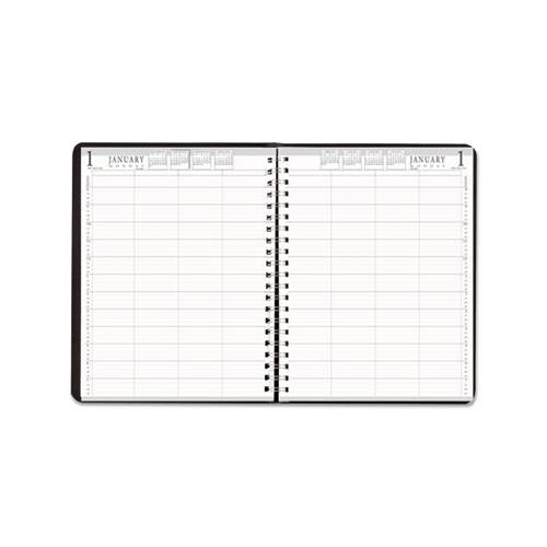 Eight-person Group Practice Daily Appointment Book, 11 X 8.5, Black, 2021