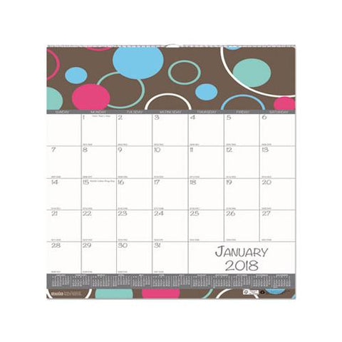 100% Recycled Bubbleluxe Wall Calendar, 12 X 12, 2021