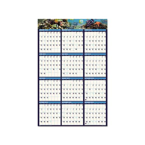 Recycled Earthscapes Sea Life Scenes Reversible Wall Calendar, 24 X 37, 2021