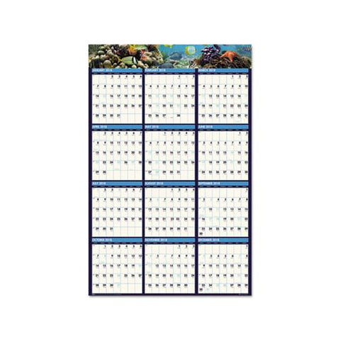 Recycled Earthscapes Sea Life Scenes Reversible Wall Calendar, 24 X 37, 2021