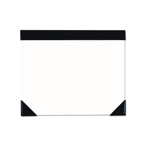 Executive Doodle Desk Pad, 25-sheet White Pad, Refillable, 22 X 18, Black-silver