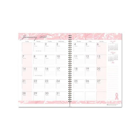Recycled Breast Cancer Awareness Monthly Planner-journal, 10 X 7, Pink, 2021