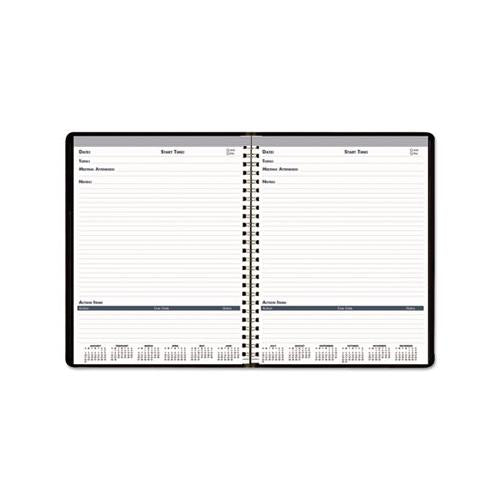 Recycled Meeting Note Planner, 11 X 8.5, Black-blue, 2021