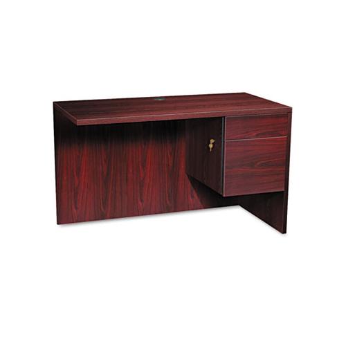 10500 Series L Workstation Return, 3-4 Height Right Ped, 48w X 24d, Mahogany