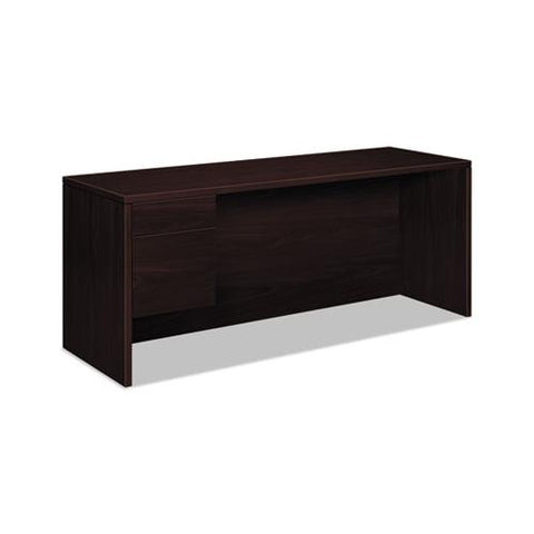 10500 Series 3-4-height Left Pedestal Credenza, 72w X 24d X 29.5h, Mahogany
