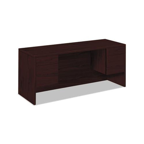 10500 Series Kneespace Credenza With 3-4-height Pedestals, 60w X 24d, Mahogany