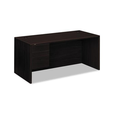 10500 Series "l" Left 3-4 Height Pedestal Desk, 66w X 30d X 29.5h, Mahogany
