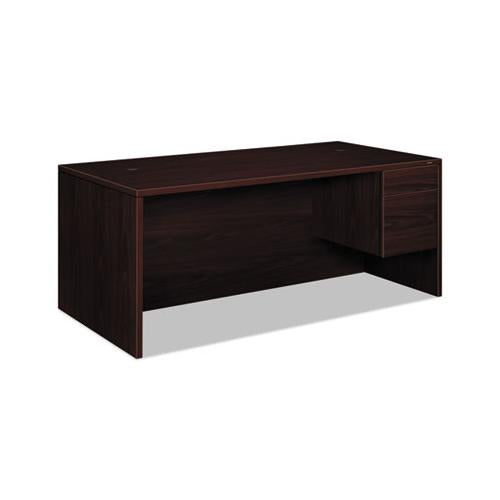 10500 Series Large "l" Or "u" Right 3-4 Height Pedestal Desk, 72w X 36d X 29.5h, Mahogany