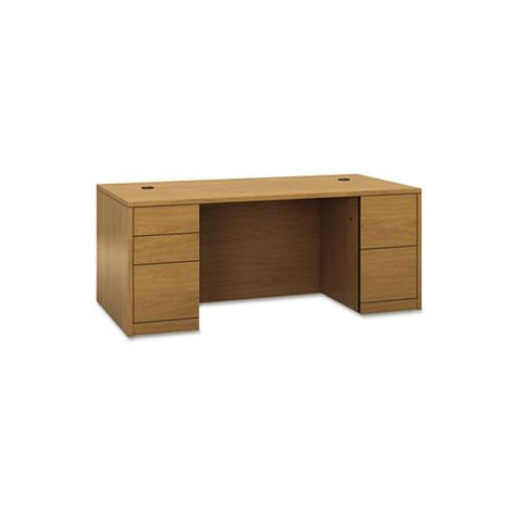 10500 Series Double Pedestal Desk, Full Height Pedestals, 72w X 36d X 29.5h, Harvest