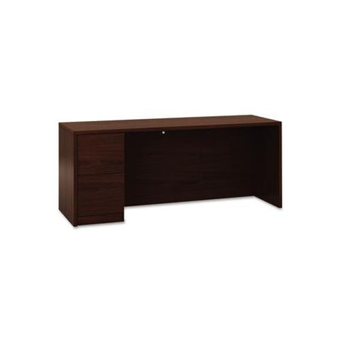 10500 Series Full-height Left Pedestal Credenza, 72w X 24d X 29.5h, Mahogany