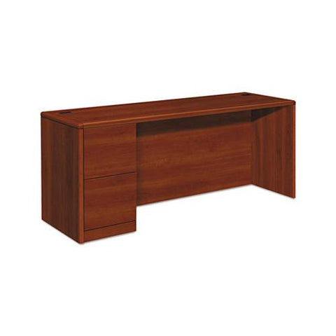 10700 Series Left Pedestal Credenza, 72w X 24d X 29.5h, Cognac