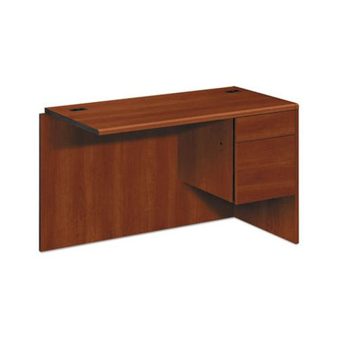 10700 "l" Workstation Return, Right 3-4 Pedestal, 48w X 24d X 29 1-2h, Cognac