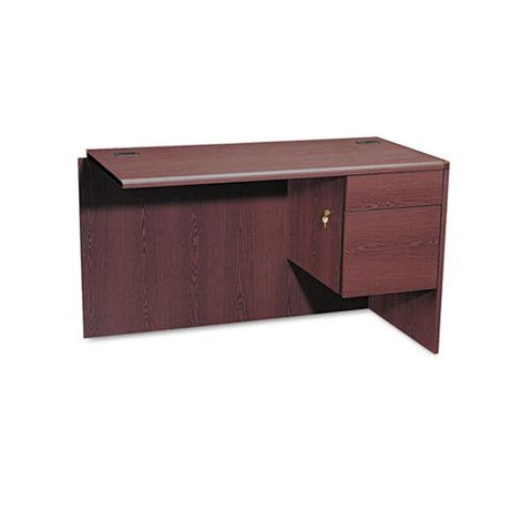 10700 "l" Workstation Return, Right 3-4 Pedestal, 48w X 24d X 29 1-2h, Mahogany