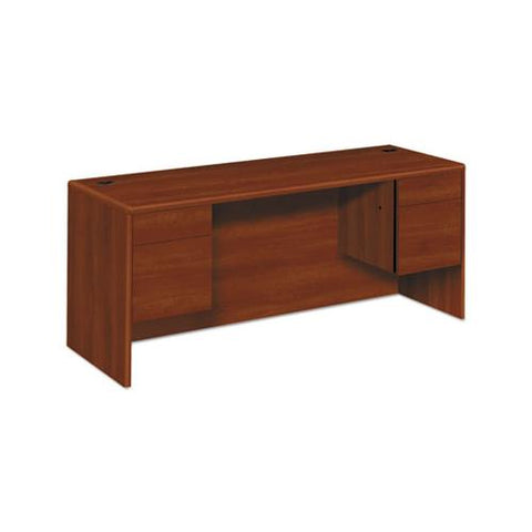 10700 Kneespace Credenza, 3-4 Height Pedestals, 72w X 24d X 29.5h, Cognac